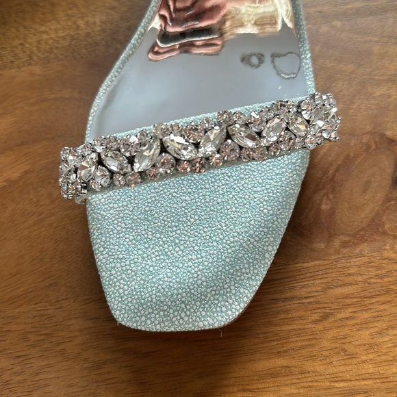 NIB Badgley Mischka Teal Blue Crystal Heels size 10 - Picture 6 of 9